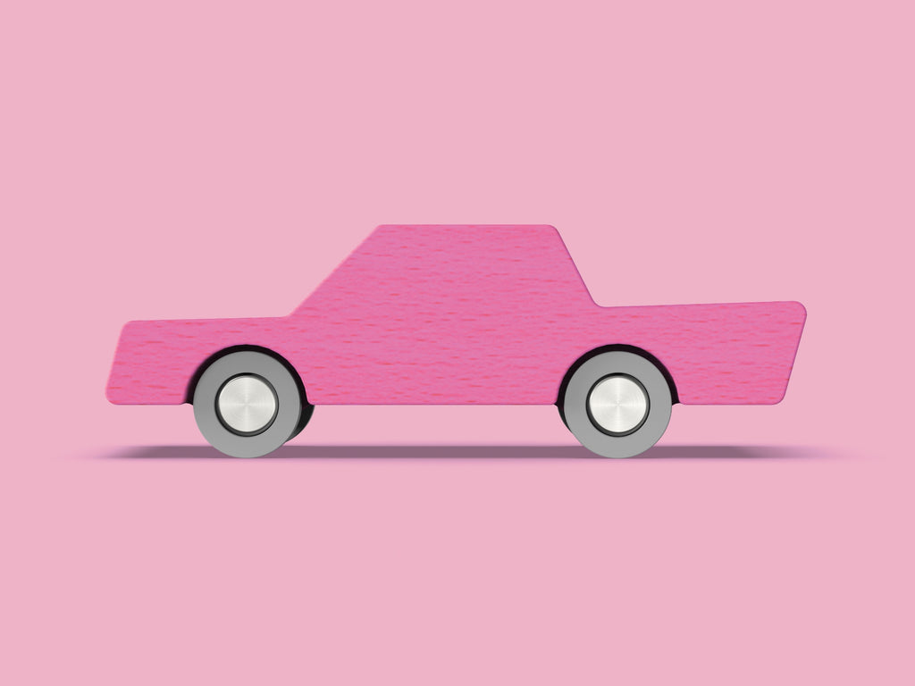 Pink Wooden Back & Forth Car